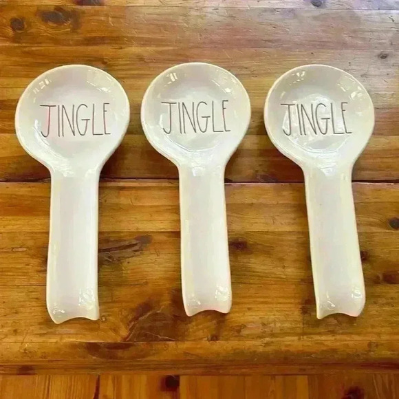 3 Rae Dunn Spoon Rest JINGLE Great For Christmas/Holiday Season - Picture 1 of 5